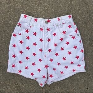 Vintage 90s Mixed Blues America Fourth of July Star Spangled Jean Shorts